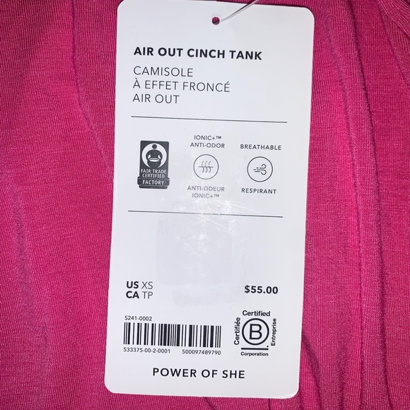 NWT - Athleta - Pink Air Out Cinch Tank - Picture 9 of 13